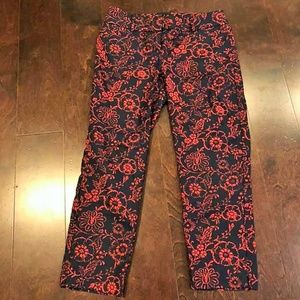 Red and Navy Capris